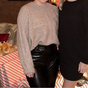 Abercrombie & Fitch Beige Cable Knit Sweater